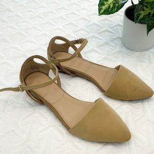 Express Faux Suede Pointed Toe Flats